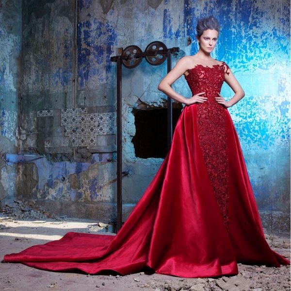 saiid kobeisy 2019 пром платья со съемным поезд кружева аппликация бусины вечерние платья jewel шеи формальные партии особый случай платье, Black 
saiid kobeisy 2019 пром платья со съемным поезд кружева аппликация бусины вечерние платья jewel шеи формальные партии особый случай платье, Black