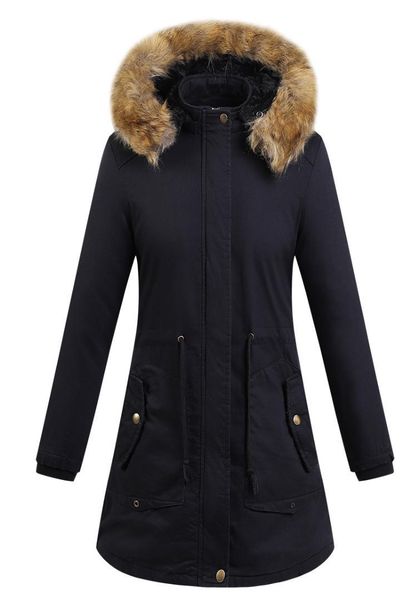 4 colors long casual cotton hooded coat slim hooded fleece warm coats fur hats detachable long coat womens winter jackets, Black;brown
4 colors long casual cotton hooded coat slim hooded fleece warm coats fur hats detachable long coat womens winter jackets, Black;brown