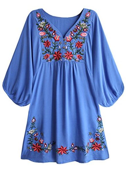 kafeimali women's summer mini dress bohemian embroidery tunic shift blouse, Black;gray
kafeimali women's summer mini dress bohemian embroidery tunic shift blouse, Black;gray