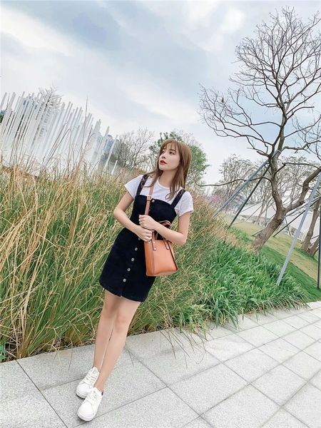 summer womens designer mini dress solid color printed single breasted slim sweet style strap dress fashion denim dress, Black;gray
summer womens designer mini dress solid color printed single breasted slim sweet style strap dress fashion denim dress, Black;gray
