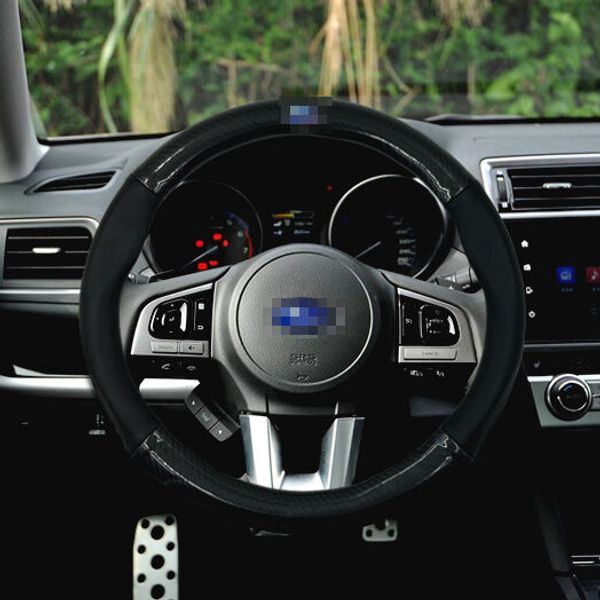 anti-slip black carbon fiber pvc leather steering wheel cover for subaru 
anti-slip black carbon fiber pvc leather steering wheel cover for subaru