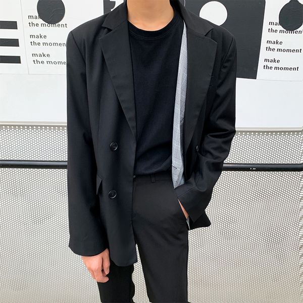 men outerwear fake two splice plaid casual suit blazer coat male women streetwear vintage suit jacket overcoat, White;black
men outerwear fake two splice plaid casual suit blazer coat male women streetwear vintage suit jacket overcoat, White;black