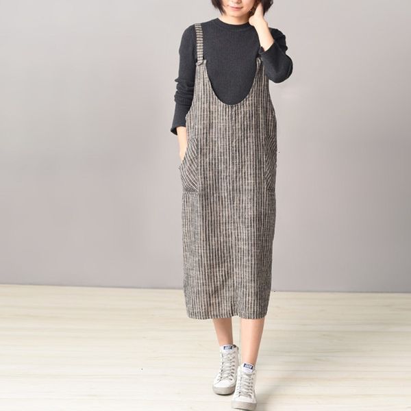 women 2019 sleeveless strappy stripe sleeveless pockets suspender dress baggy loose casual backless overalls plus size designer clothes, Black;gray
women 2019 sleeveless strappy stripe sleeveless pockets suspender dress baggy loose casual backless overalls plus size designer clothes, Black;gray