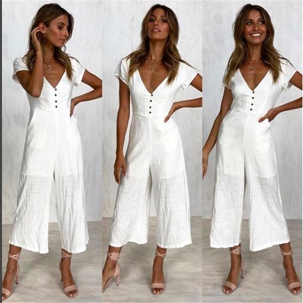 solid color deep v-neck sleeveless jumpsuits 2020 summer women fitness slim rompers button long bodysuit skinny jogger, Black;white
solid color deep v-neck sleeveless jumpsuits 2020 summer women fitness slim rompers button long bodysuit skinny jogger, Black;white