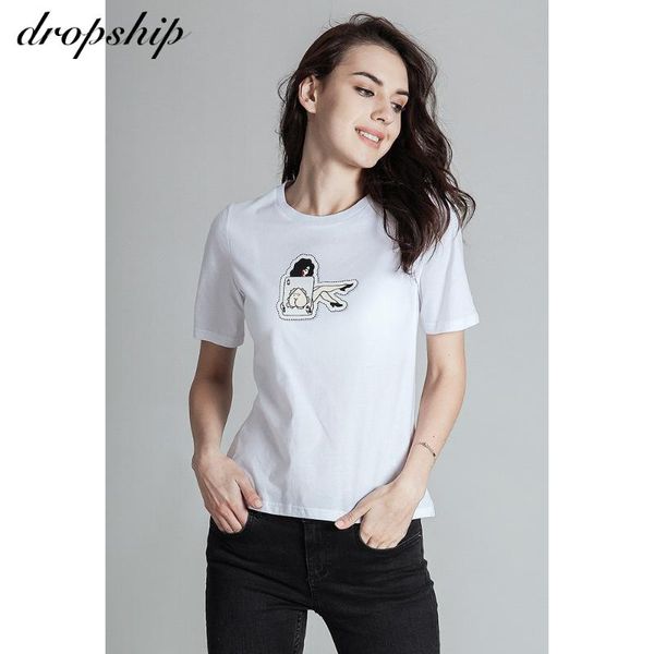 dropship t shirt women cotton summer print short sleeve casual elegant shirts for women fashion comfortable t shirt summer, White
dropship t shirt women cotton summer print short sleeve casual elegant shirts for women fashion comfortable t shirt summer, White