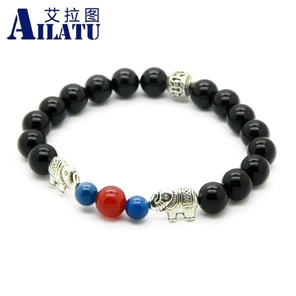 ailatu new design black stone beads jewelry good luck antique silver color elephant lotus yoga bracelet, Golden;silver
ailatu new design black stone beads jewelry good luck antique silver color elephant lotus yoga bracelet, Golden;silver