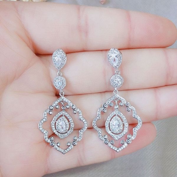 chandelier wedding earrings bridal earrings women's bridal art deco pendant earrings