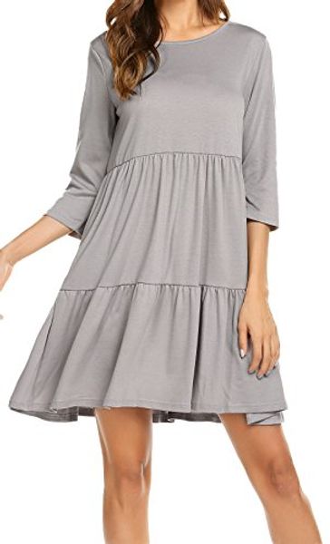 newchoice women's 3/4 long sleeve maternity loose swing ruffle t-shirt dress pleated mini dress, Black;gray
newchoice women's 3/4 long sleeve maternity loose swing ruffle t-shirt dress pleated mini dress, Black;gray