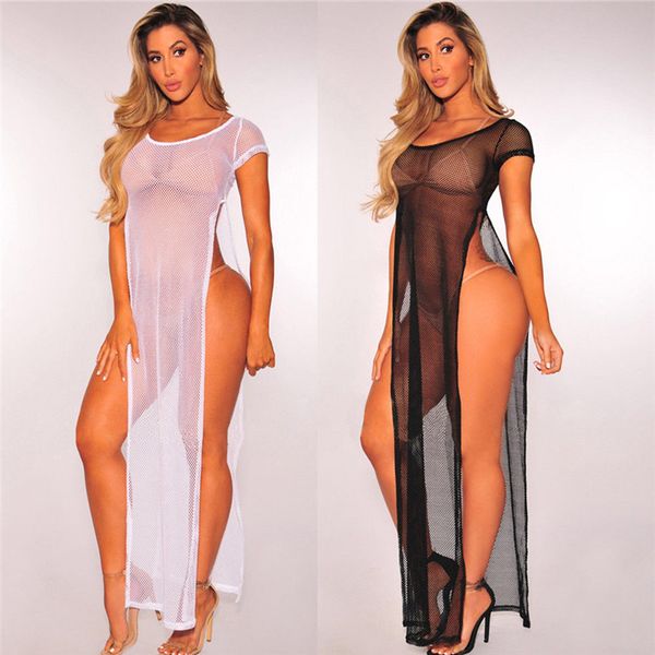 women beach cover-up 2018 summer transparent swimsuit covers up bathing suit beach wear swimwear mesh dress tunic, Blue;gray
women beach cover-up 2018 summer transparent swimsuit covers up bathing suit beach wear swimwear mesh dress tunic, Blue;gray