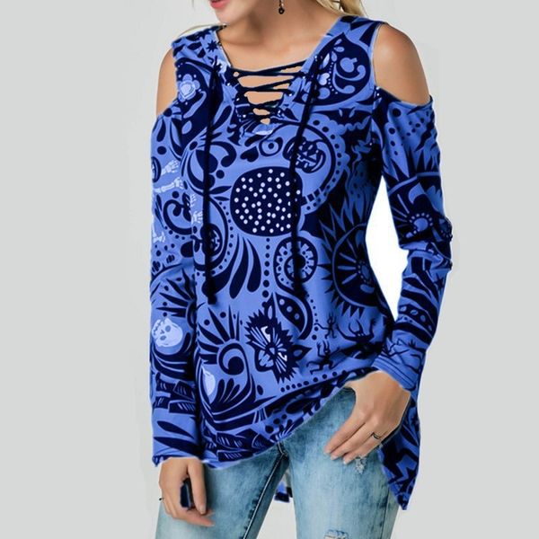 women off shoulder v neck print long sleeves slim fit t-shirts for summer s-5xl -mx8, White
women off shoulder v neck print long sleeves slim fit t-shirts for summer s-5xl -mx8, White