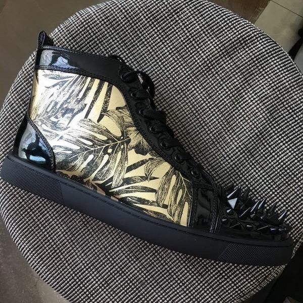 new designer brand red bottoms men women white brown patchwork leather black spikes toe high casual shoes luxury trainers 35-47 lll
new designer brand red bottoms men women white brown patchwork leather black spikes toe high casual shoes luxury trainers 35-47 lll