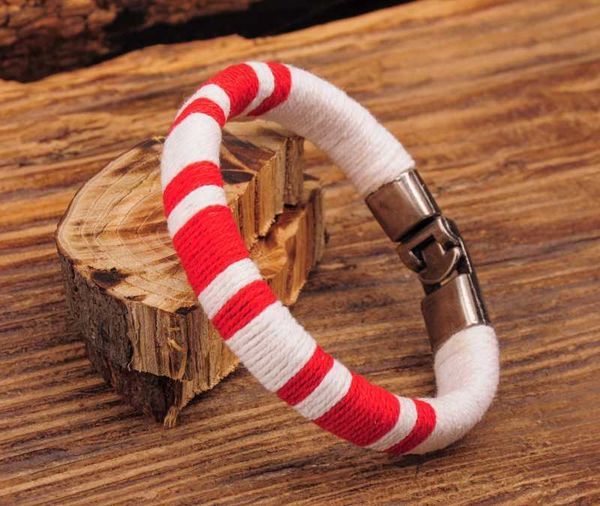 g531 white & red surfer young cotton wraps leather bangle bracelet cuff men's
g531 white & red surfer young cotton wraps leather bangle bracelet cuff men's
