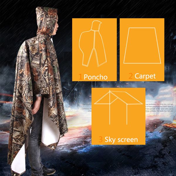 3in1 multifunctional rain poncho with storage bag, can be used as rain cover&tent moisture-proof mats&canopy, ideal for camping
3in1 multifunctional rain poncho with storage bag, can be used as rain cover&tent moisture-proof mats&canopy, ideal for camping