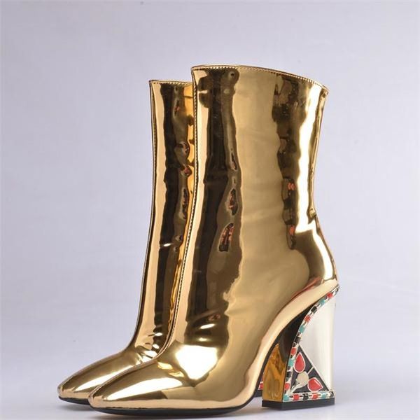 us4-11 womens pointed toe patent leather gold glitter ankle boots side zipper chunky high heel match colors shoes plus sz, Black
us4-11 womens pointed toe patent leather gold glitter ankle boots side zipper chunky high heel match colors shoes plus sz, Black