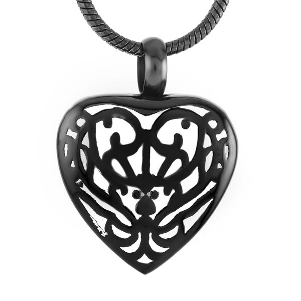 m005 black color heart shape flower pattern engraving stainless steel cremation jewelry human ashes holder funeral urns necklace, Silver
m005 black color heart shape flower pattern engraving stainless steel cremation jewelry human ashes holder funeral urns necklace, Silver