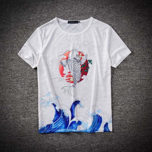 mens designer 3d short sleeve large size fat digital printed jacquard fabric ukiyo-e breathable t-shirt, White;black
mens designer 3d short sleeve large size fat digital printed jacquard fabric ukiyo-e breathable t-shirt, White;black