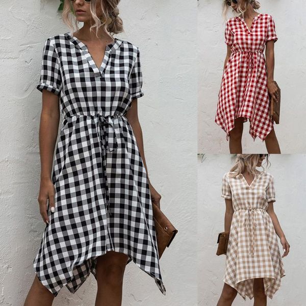 summer dress 2020 casual a-line dress women elegant slim plaid short sleeve v neck sashes green black mini vestidos, Black;gray
summer dress 2020 casual a-line dress women elegant slim plaid short sleeve v neck sashes green black mini vestidos, Black;gray