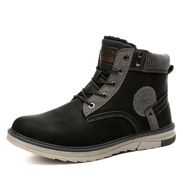 new warm men boots winter waterproof ankle boots desert outdoor plush working snow men's shoes big size 39-45, Black
new warm men boots winter waterproof ankle boots desert outdoor plush working snow men's shoes big size 39-45, Black