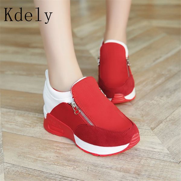 women's shoes boots fashion sneakers round toe zipper shoes thick bottom platform shoes female slip-on boots zapatos mujer plus, Black
women's shoes boots fashion sneakers round toe zipper shoes thick bottom platform shoes female slip-on boots zapatos mujer plus, Black