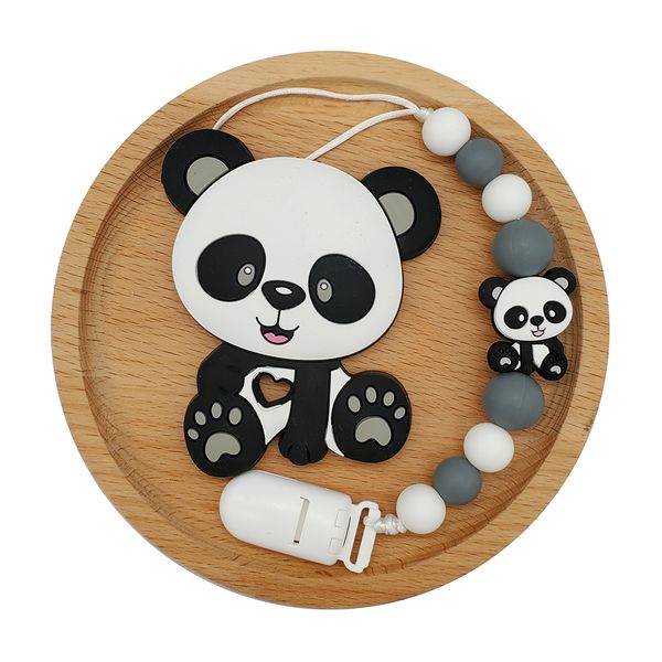 silicone teethers cartoon panda shape food grade baby teething beads diy pacifier chain set for baby product
silicone teethers cartoon panda shape food grade baby teething beads diy pacifier chain set for baby product