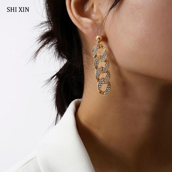 shixin hip hop full rhinestone long chain earrings for women statement drop earrings jewelry fashion 2020 gift, Silver
shixin hip hop full rhinestone long chain earrings for women statement drop earrings jewelry fashion 2020 gift, Silver