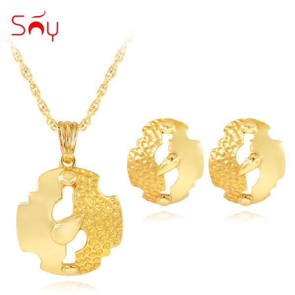 

sunny jewelry necklace earrings pendant birthday gift for women jewelry sets alloy fashion 2019 plant leaves for party, Silver