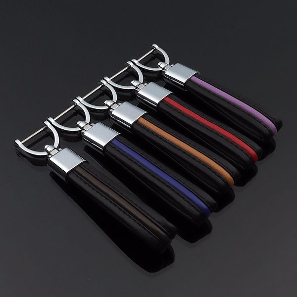 подарок horseshoe пряжка кожа металл брелок авто кожи пояс key chain автомобильного брелока основных колец keyholder человек, Silver