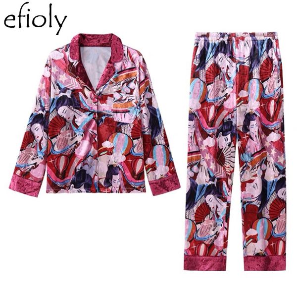 efioly fashion women's autumn winter velvet pajamas sets female printed long sleeve trousers set sleepwear leisure nightwear, Blue;gray
efioly fashion women's autumn winter velvet pajamas sets female printed long sleeve trousers set sleepwear leisure nightwear, Blue;gray