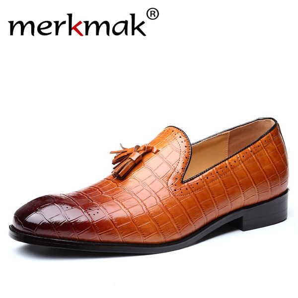 merkmak fashion crocodile pattern men dress shoes new tassel business formal shoes big size bullock footwear for party wedding, Black
merkmak fashion crocodile pattern men dress shoes new tassel business formal shoes big size bullock footwear for party wedding, Black