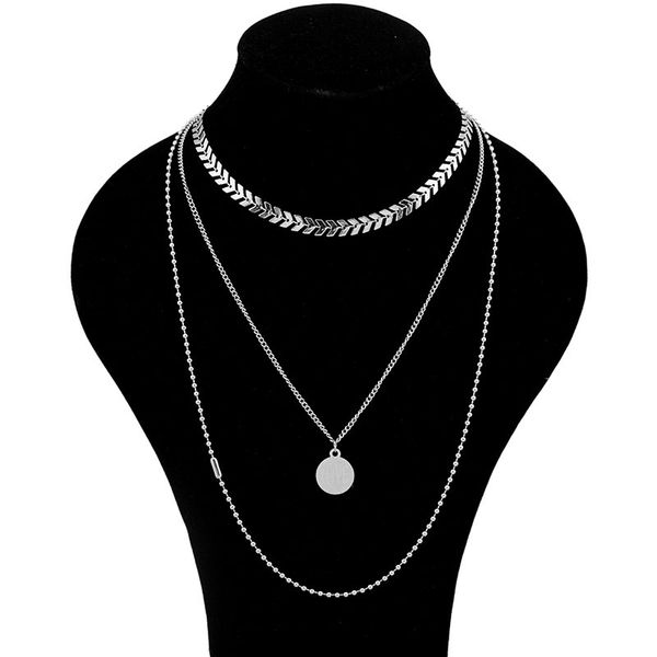 fashion woman stacking three-layer necklace necklace chain clavicle chain stainless steel long sale, Silver
fashion woman stacking three-layer necklace necklace chain clavicle chain stainless steel long sale, Silver