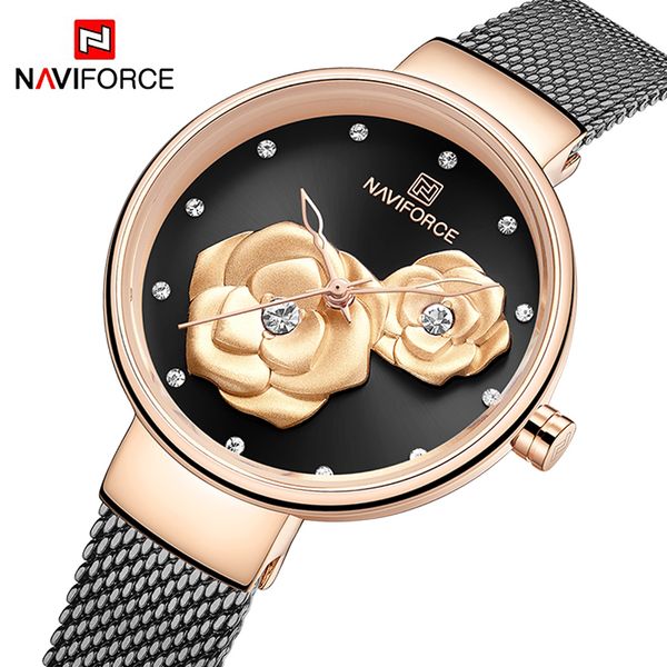 luxury brand naviforce ladies watch fashion creative 3d rose women business wrist watches waterproof clock relogio feminino 2020, Slivery;brown
luxury brand naviforce ladies watch fashion creative 3d rose women business wrist watches waterproof clock relogio feminino 2020, Slivery;brown