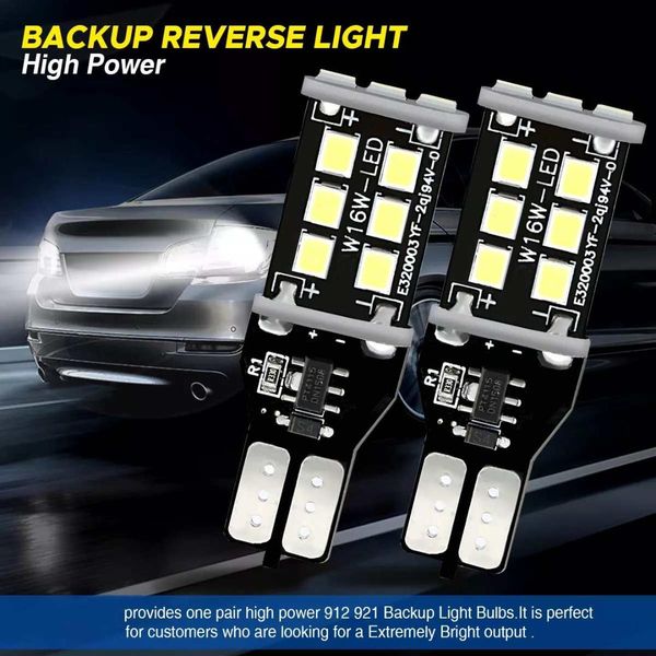 2pcs t15 led canbus 912 906 921 w16w led bulb car backup reverse lights car external backup rear lamp 12v 8000k white light 
2pcs t15 led canbus 912 906 921 w16w led bulb car backup reverse lights car external backup rear lamp 12v 8000k white light