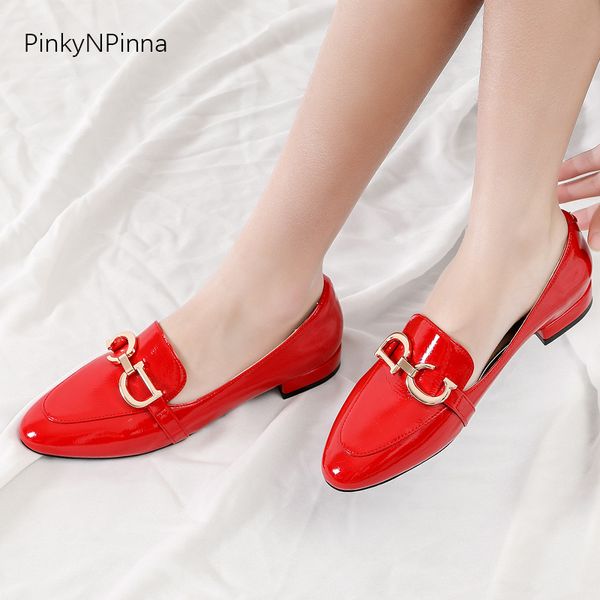 2020 candy color women patent leather loafers round toe slip on metallic buckle office commuter ladies casual shoes plus size, Black
2020 candy color women patent leather loafers round toe slip on metallic buckle office commuter ladies casual shoes plus size, Black
