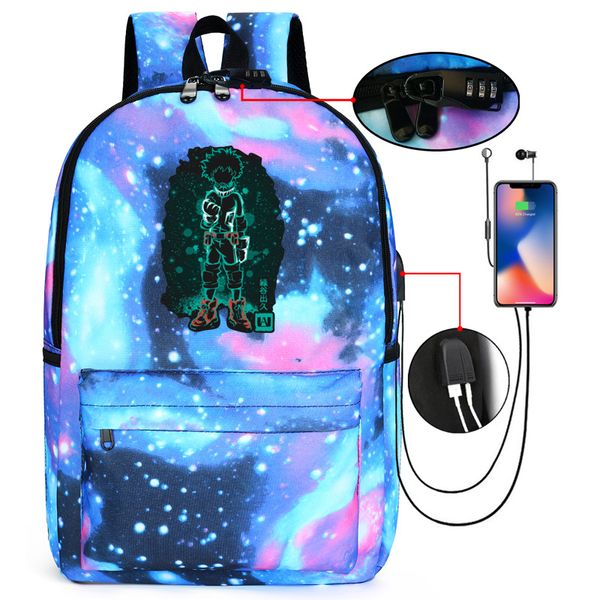 anime my hero academia backpack with usb charging student bag lapbackpack with lock 
anime my hero academia backpack with usb charging student bag lapbackpack with lock