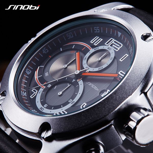 sinobi 2019 brand sport men watch luxury male leather waterproof chronograph quartz clock wrist watch men clock saat, Slivery;brown
sinobi 2019 brand sport men watch luxury male leather waterproof chronograph quartz clock wrist watch men clock saat, Slivery;brown