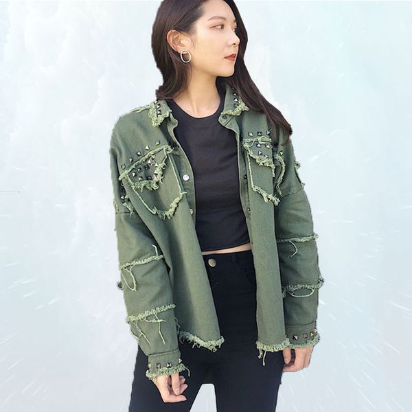 fashion rivet tassel jean jacket womens spring harajuku black army jacket 2019 street style loose casual denim for women, Black;brown
fashion rivet tassel jean jacket womens spring harajuku black army jacket 2019 street style loose casual denim for women, Black;brown