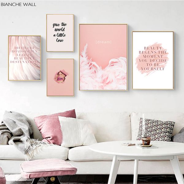 pink fashion series abstract decoration canvas painting lip feather quote poster nordic print wall art picture living room decor
pink fashion series abstract decoration canvas painting lip feather quote poster nordic print wall art picture living room decor