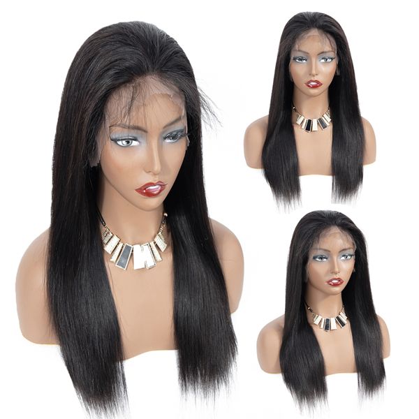 360 lace frontal wigs straight remy human hair wig pre plucked with baby hair modern show hair 150% density, Black
360 lace frontal wigs straight remy human hair wig pre plucked with baby hair modern show hair 150% density, Black