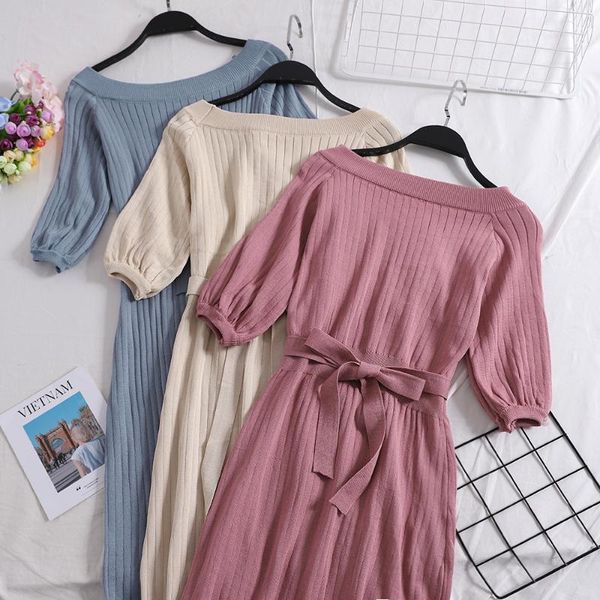 party dresses autumn winter slash neck knitted dress women sashes lantern sleeve sweater lady slim bow lace up vestidos rh1730, White;black
party dresses autumn winter slash neck knitted dress women sashes lantern sleeve sweater lady slim bow lace up vestidos rh1730, White;black