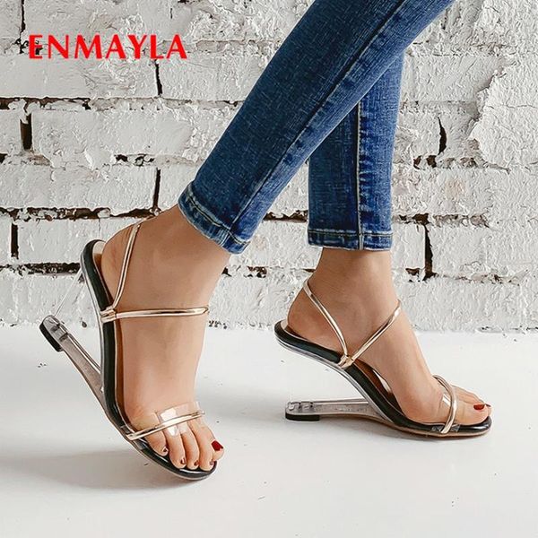enmayla outside women shoes solid 2020 fashion summer round toe narrow band wedges high heels women slippers size 34-39, Black
enmayla outside women shoes solid 2020 fashion summer round toe narrow band wedges high heels women slippers size 34-39, Black