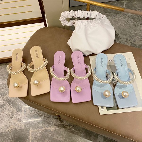 shoes woman's slippers slides shose women rubber flip flops string bead lady thin heels soft 2020 hawaiian girl, Black