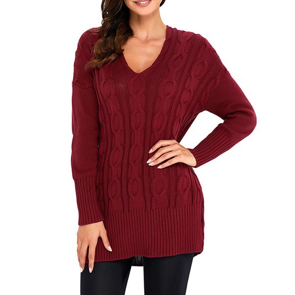 knitted women sweater 2019 winter warmwera casual solid color sweater ladies overwear v neck geometric hollow mid long, White;black
knitted women sweater 2019 winter warmwera casual solid color sweater ladies overwear v neck geometric hollow mid long, White;black