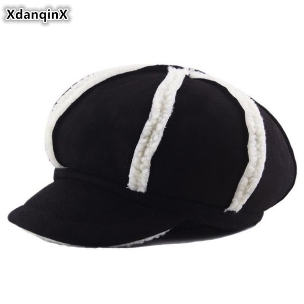 xdanqinx winter women's hat thick warm newsboy caps elegant vintage fashion velvet fur female winter hats sports cap multicolor, Blue;gray
xdanqinx winter women's hat thick warm newsboy caps elegant vintage fashion velvet fur female winter hats sports cap multicolor, Blue;gray
