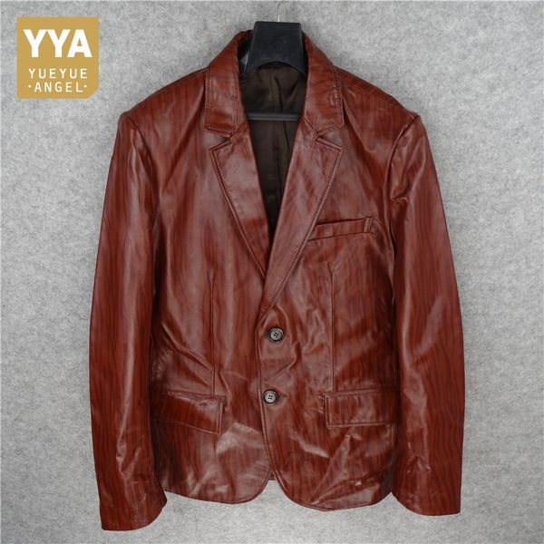 fashion mens sheepskin genuine leather blazer jacket striped printed vintage single breasted coats office man blouson cuir homme, Black
fashion mens sheepskin genuine leather blazer jacket striped printed vintage single breasted coats office man blouson cuir homme, Black