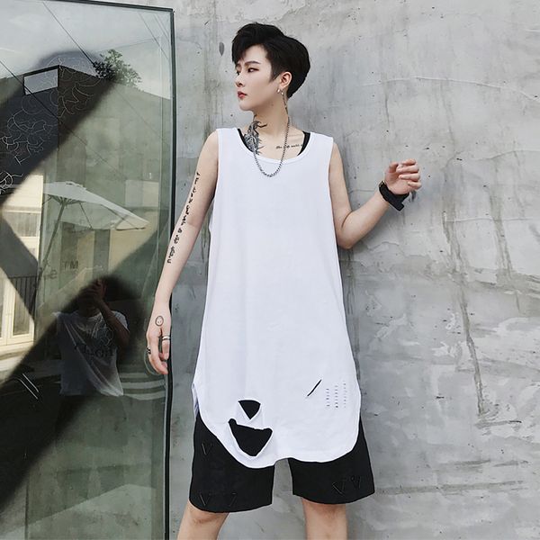 ewq / men' wear summer new sleeveless waistcoat for male hip hop streetwear kong tank for male 2020 hole new 9y2263, White;black
ewq / men' wear summer new sleeveless waistcoat for male hip hop streetwear kong tank for male 2020 hole new 9y2263, White;black