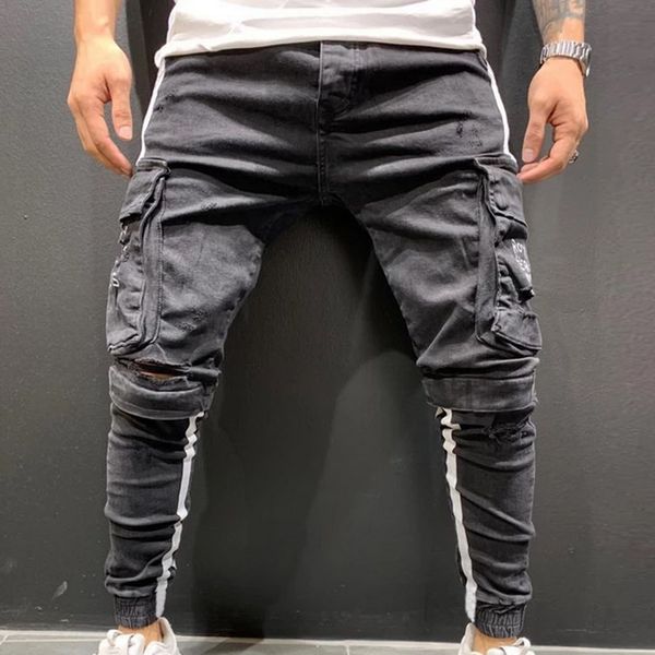 mjartoria hip hop jeans streetwear men ripped distressed pant destroyed slim stretch biker jeans hole male pencil denim pants, Blue
mjartoria hip hop jeans streetwear men ripped distressed pant destroyed slim stretch biker jeans hole male pencil denim pants, Blue