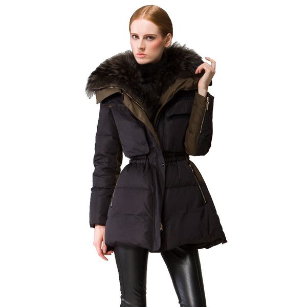 2017 winter new arrival women's fashion down coat luxury big hair collar tooling down jacket 80688, Black
2017 winter new arrival women's fashion down coat luxury big hair collar tooling down jacket 80688, Black