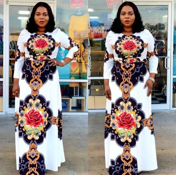 womens summer designer dresses sveen sleeve crew neck floral print sashes floor length casual apparel fashion style female clothing, Black;gray 
womens summer designer dresses sveen sleeve crew neck floral print sashes floor length casual apparel fashion style female clothing, Black;gray