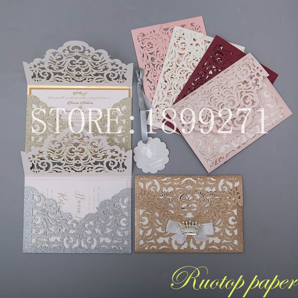 100pcs lace laser cutting champagne/rose gold/silver glitter wedding invitation cards postcards for wedding greeting invited
100pcs lace laser cutting champagne/rose gold/silver glitter wedding invitation cards postcards for wedding greeting invited