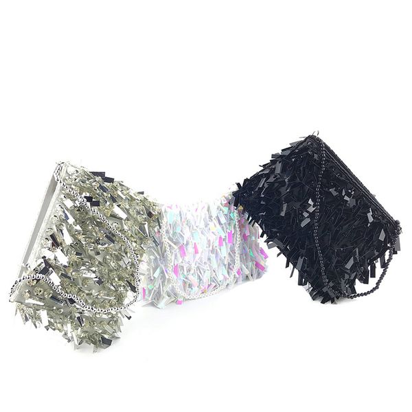 beaded chains shoulder bag women sequined clutch purse small silver flap bag female fashion tassel bags party evening handbags
beaded chains shoulder bag women sequined clutch purse small silver flap bag female fashion tassel bags party evening handbags